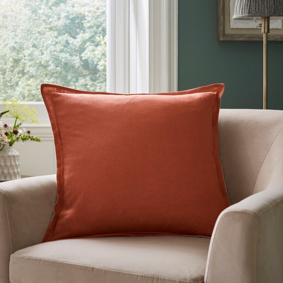 Contrast Oxford Edge Cotton & Linen Square Cushion Cover - image 1