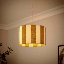 Beatrice Boucle Stripe Easy Fit Drum Lamp Shade - thumbnail 2