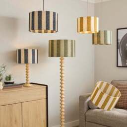 Beatrice Boucle Stripe Easy Fit Drum Lamp Shade - thumbnail 6