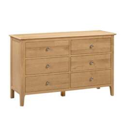 Cotswold Wide 6 Drawer Chest, Oak - thumbnail 2