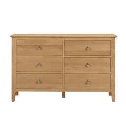 Cotswold Wide 6 Drawer Chest, Oak - thumbnail 4