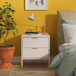 Harborne 2 Drawer Bedside Table - thumbnail 1