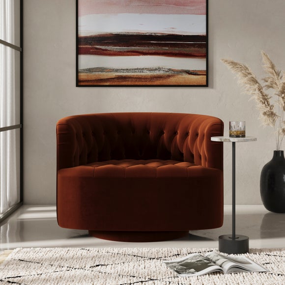 Elena Buttoned Swivel Chair - image 1