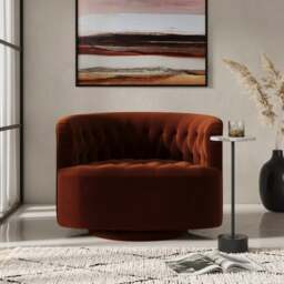 Elena Buttoned Swivel Chair - thumbnail 1