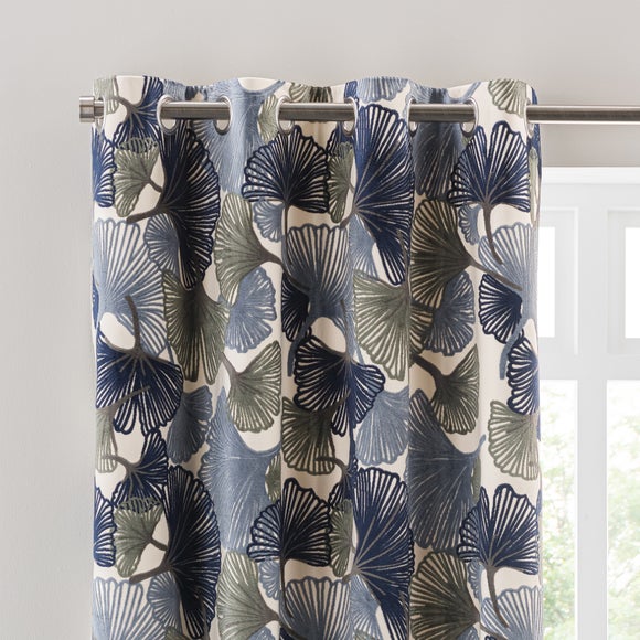 Gingko Cut Velvet Eyelet Curtains - image 1