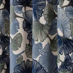 Gingko Cut Velvet Eyelet Curtains - thumbnail 3