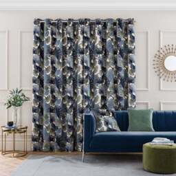 Gingko Cut Velvet Eyelet Curtains - thumbnail 4