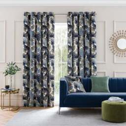 Gingko Cut Velvet Eyelet Curtains - thumbnail 2