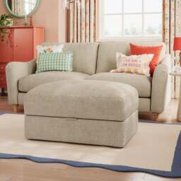 Hattie Tonal Plush Chenille Storage Footstool - thumbnail 1