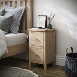 Bromley II 2 Drawer Slim Bedside Table - thumbnail 1