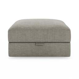 Hattie Slub Faux Linen Storage Footstool - thumbnail 2