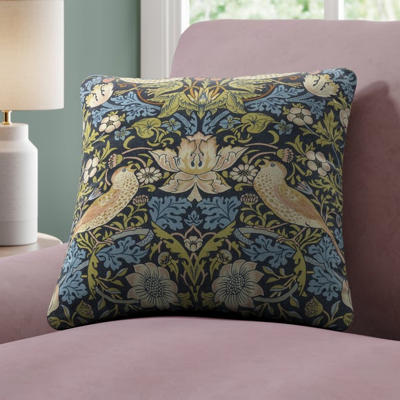William Morris At Home Strawberry Thief 100% Cotton Made To Order Cushion Cover - image 1
