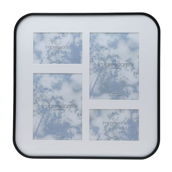 Black Square Rounded Corner Multi Photo Frame - image 1