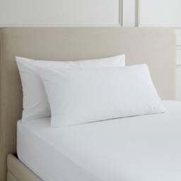 Hotel 230 Thread Count 100% Cotton Percale Large Standard Pillowcase Pair
