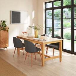 Astrid Dining Chair, Flatweave Fabric - thumbnail 2
