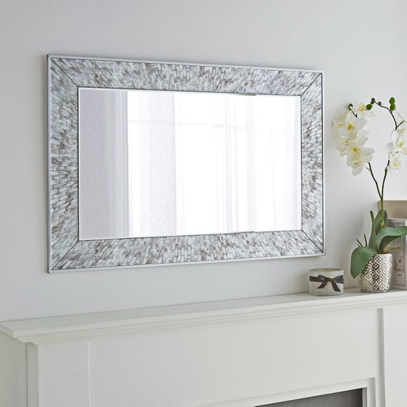 Luxe Tiled Rectangle Overmantel Wall Mirror - image 1