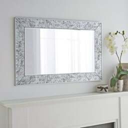 Luxe Tiled Rectangle Overmantel Wall Mirror - thumbnail 1
