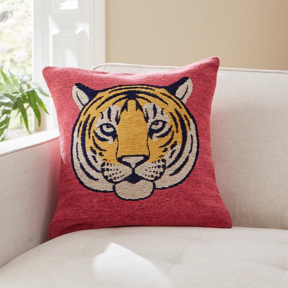 Woven Chenille Tiger Cushion - image 1