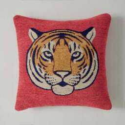 Woven Chenille Tiger Cushion - thumbnail 2