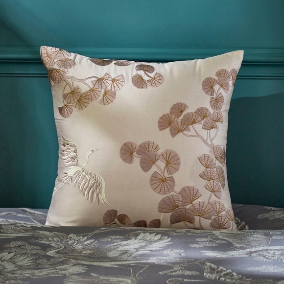 Dorma Gilded Crane Champagne Cushion - image 1