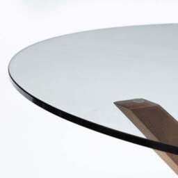 Chelsea 6 Seater Round Glass Top Dining Table with 6 Farringdon Chairs - thumbnail 3