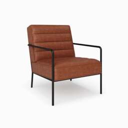 Bookham Faux Leather Metal Arm Accent Chair - thumbnail 2