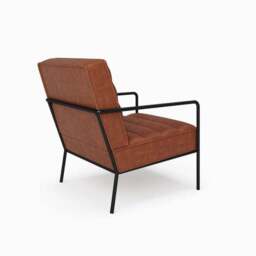 Bookham Faux Leather Metal Arm Accent Chair - thumbnail 3