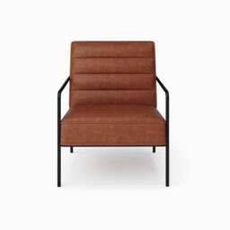 Bookham Faux Leather Metal Arm Accent Chair - thumbnail 4