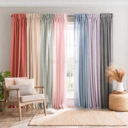 Touch of Linen Unlined Tab Top Curtains - thumbnail 4