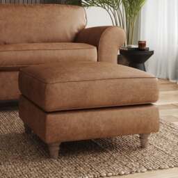 Flori Arizona Faux Leather Footstool - thumbnail 1