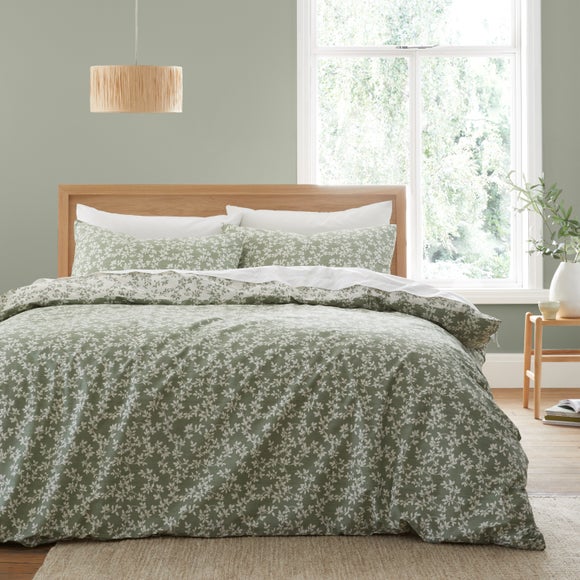Bianca Shadow Leaves 200 Thread Count 100% Cotton Duvet Cover & Pillowcase Set - image 1