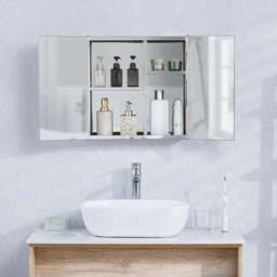 Collins Stainless Steel Mirrored Double Cabinet - thumbnail 2