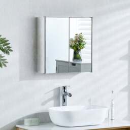 Collins Stainless Steel Mirrored Double Cabinet - thumbnail 1