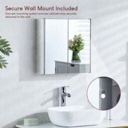 Collins Stainless Steel Mirrored Double Cabinet - thumbnail 4