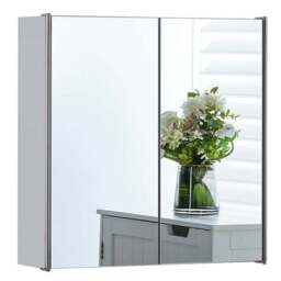 Collins Stainless Steel Mirrored Double Cabinet - thumbnail 5