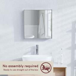 Collins Stainless Steel Mirrored Double Cabinet - thumbnail 3