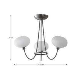 Paris 3 Light Semi Flush Ceiling Light - thumbnail 6