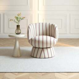 Tulip Folkstone Stripe Curved Swivel Accent Chair - thumbnail 2