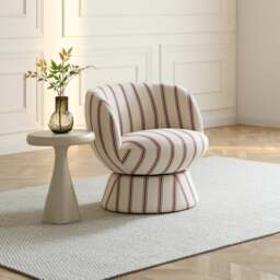 Tulip Folkstone Stripe Curved Swivel Accent Chair - thumbnail 1