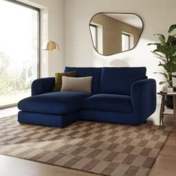 Luca Matte Soft Velvet Reversible Corner Chaise Sofa - thumbnail 1