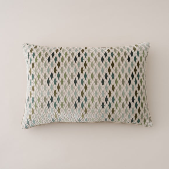 Diamond Cut Velvet Rectangle Cushion - image 1