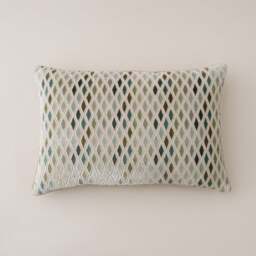 Diamond Cut Velvet Rectangle Cushion - thumbnail 1