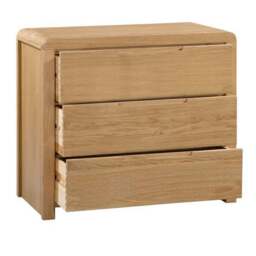 Curve 3 Drawer Chest, Oak - thumbnail 3