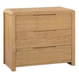 Curve 3 Drawer Chest, Oak - thumbnail 2