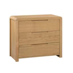 Curve 3 Drawer Chest, Oak - thumbnail 1
