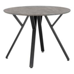 Athens 4 Seater Round Dining Table with 4 Chairs, Grey Concrete Effect - thumbnail 3