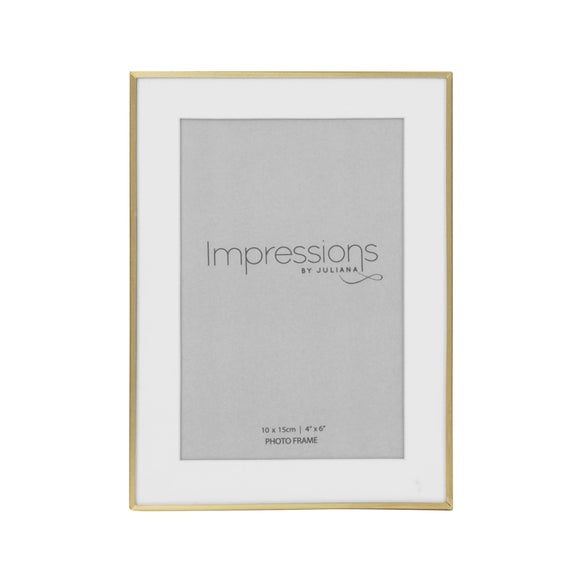 Impressions Brushed Brass Photo Frame - image 1