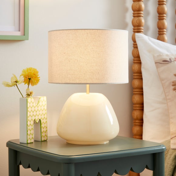 Pebble Milky Glass Table Lamp - image 1