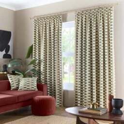 Avis Stripe Pencil Pleat Curtains - thumbnail 2