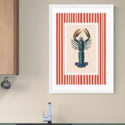 East End Prints Stripy Lobster Print - thumbnail 1